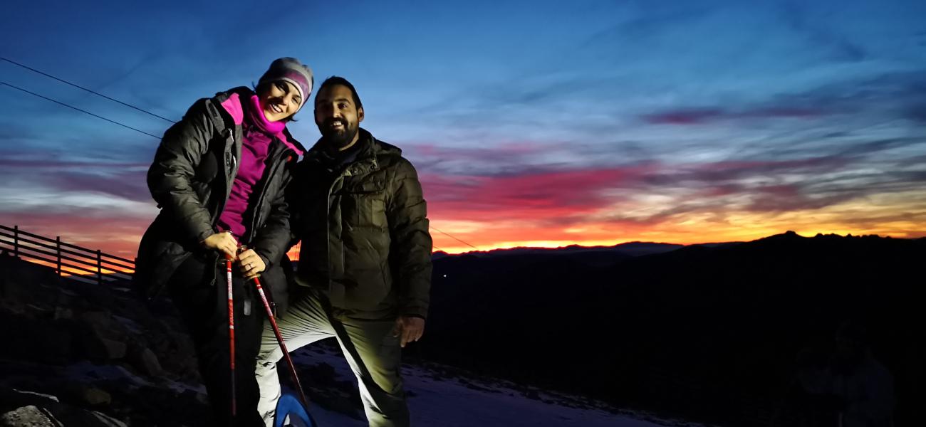 Raquetas de Nieve bajo la Luna Llena