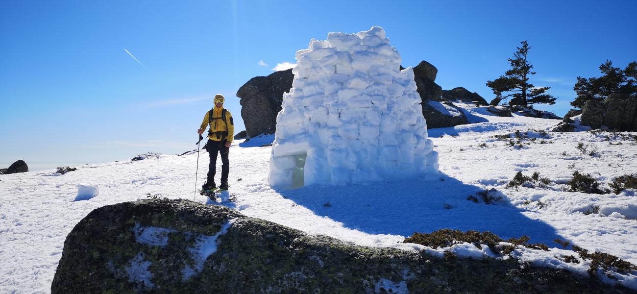 Raquetas de nieve + construcción de Iglú + trineo